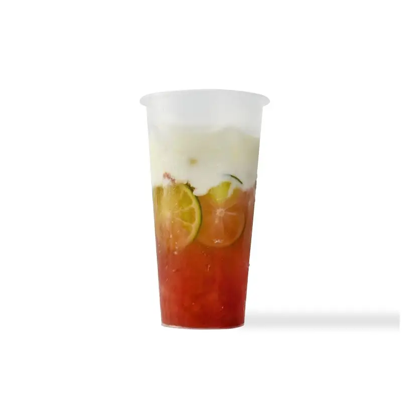 20oz 600ml  90 caliber in molde label milk tea cups,disposable commercial frosted beverage plastic cup with lid customize factor