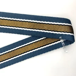 gold metallic mix cotton webbing 1.5 inch 2.8mm thickness for bag straps