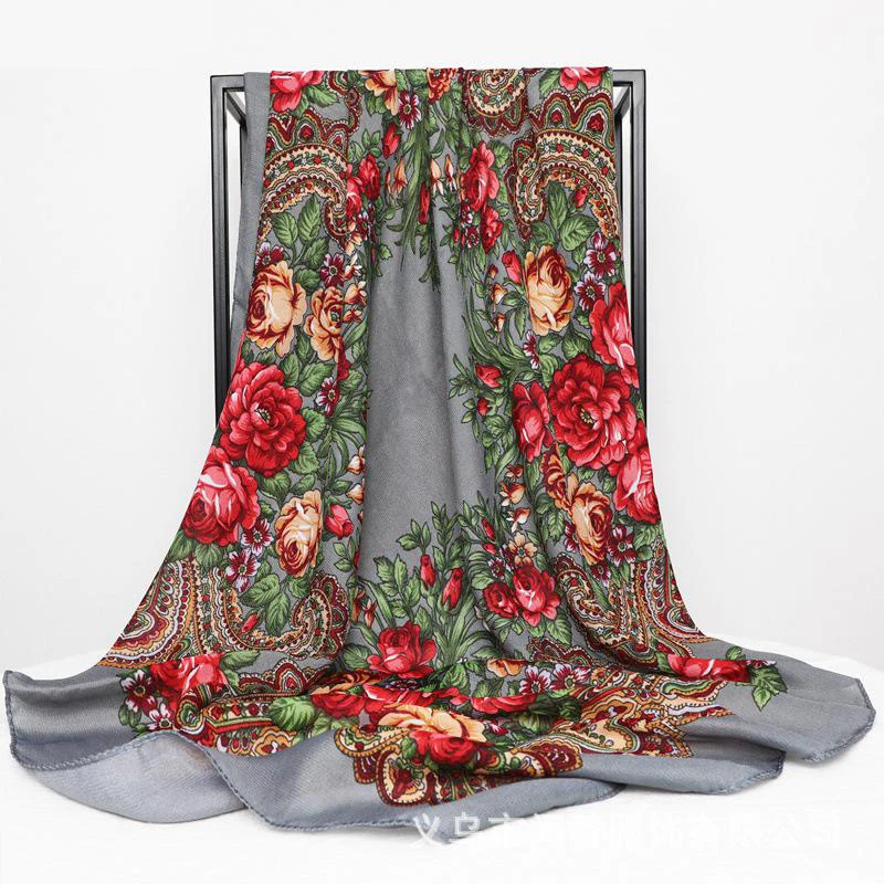 new ethnic wind 85cm large square scarf cotton turban bib autumn and winter warm scarf spring and summer sunscreen shawl