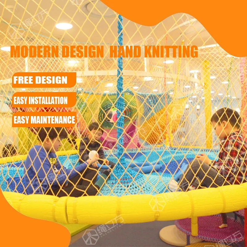 ROPECUBE Outdoor creative climbing and amusement equipment large trampolines with foam pit design kids play park