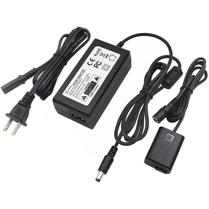 Gonine AC-PW20 AC Power Adapter DC Coupler Charger Set Replace NP-FW50 Battery for Sony Alpha A7 A7II A7S A7R A6300 A6500 Camera