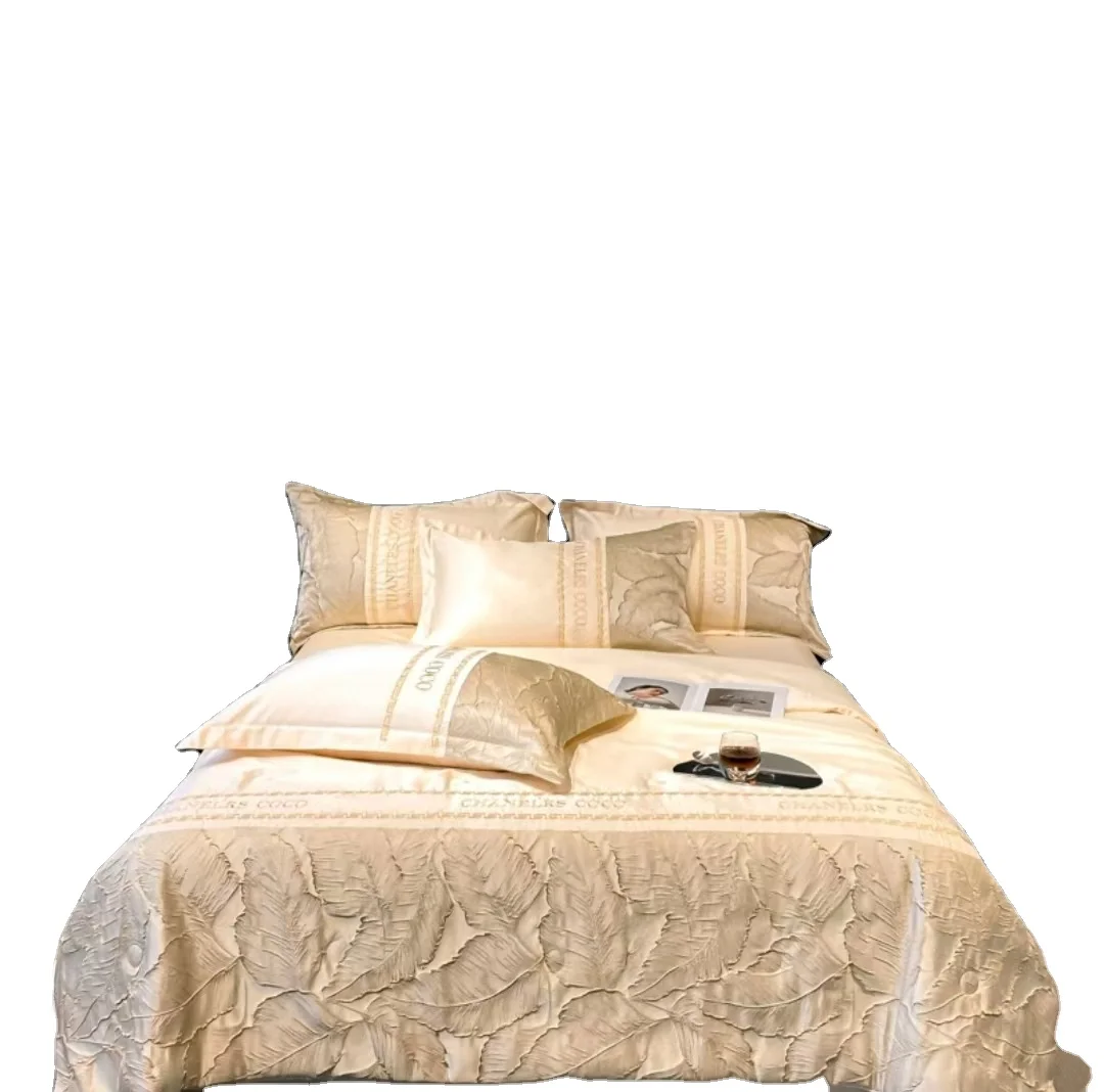 Washed silk tencel three-dimensional relief embroidered summer quilt