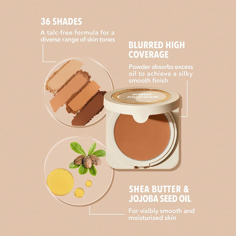 36 Colors Vegan Oil-Control Waterproof Pressed Powder Foundation Palette Private Label Healthy Lightweight Foundation
