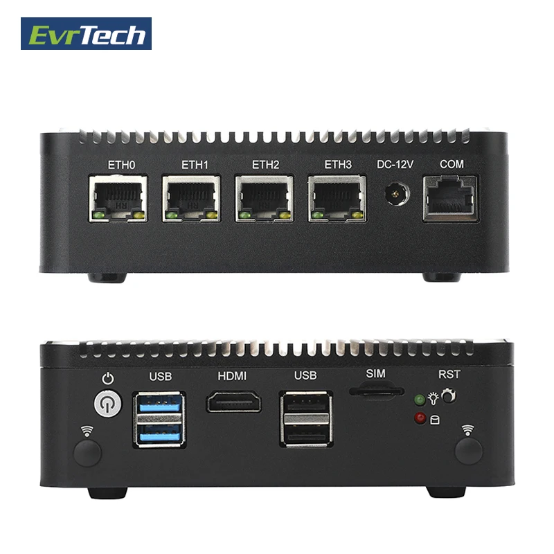 4 порта Lan безвентиляторный брандмауэр прибор ПК Pfsense с Gemini Lake J4125 четырехъядерный процессор брандмауэр маршрутизатор с поддержкой AES-NI