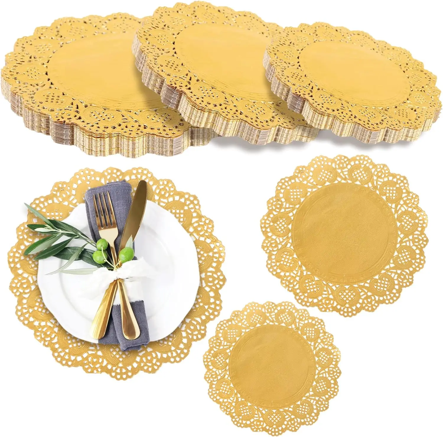 Plates Placemats Doilies Disposable Foil Lace Paper Doilies for Party