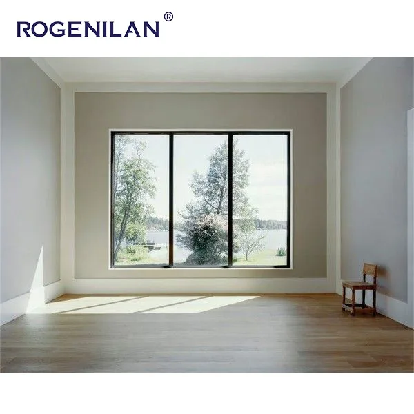 Factory Double Glass Hurricane Impact Huge Aluminum and Fixed Windows Aluminium Picture Windows Guangdong Black Swing Horizontal