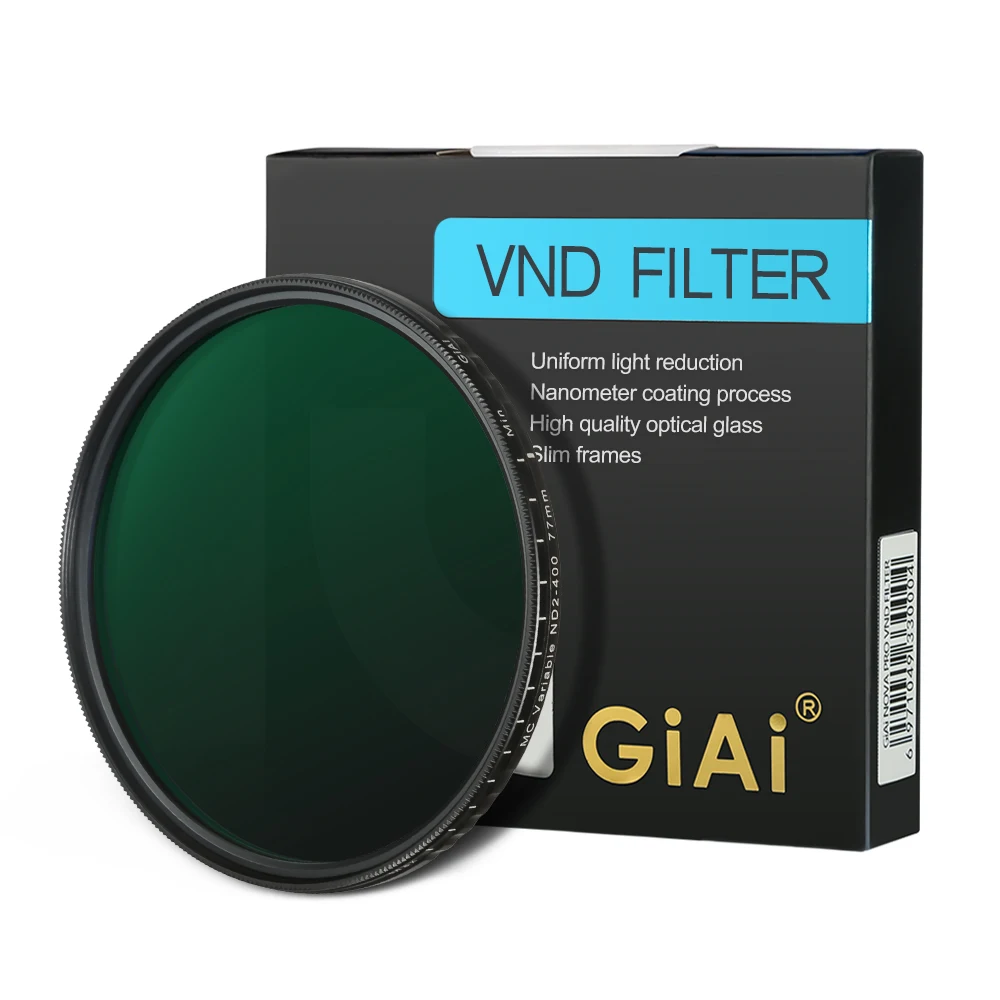 GiAi multi coated 67mm 77mm ND2-400 1-9 stops Variable ND Filter Camera filter