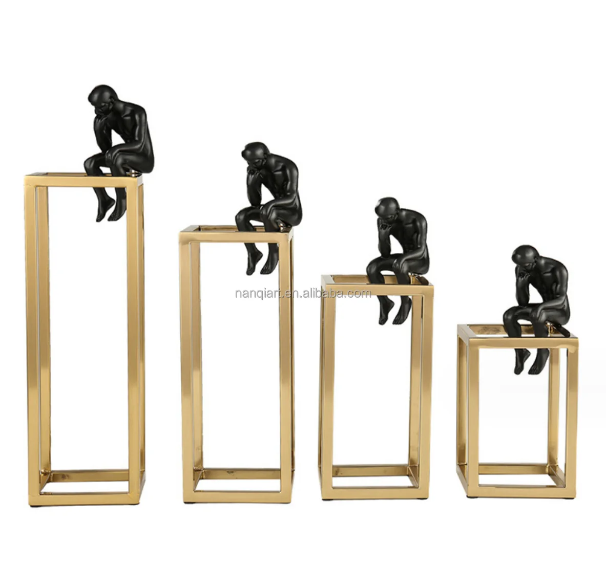 High Quality Pop Art Sculpture Mini Ornaments Handmade Metal Resin Copper Abstract Statues for Home Hotel Desktop Decoration