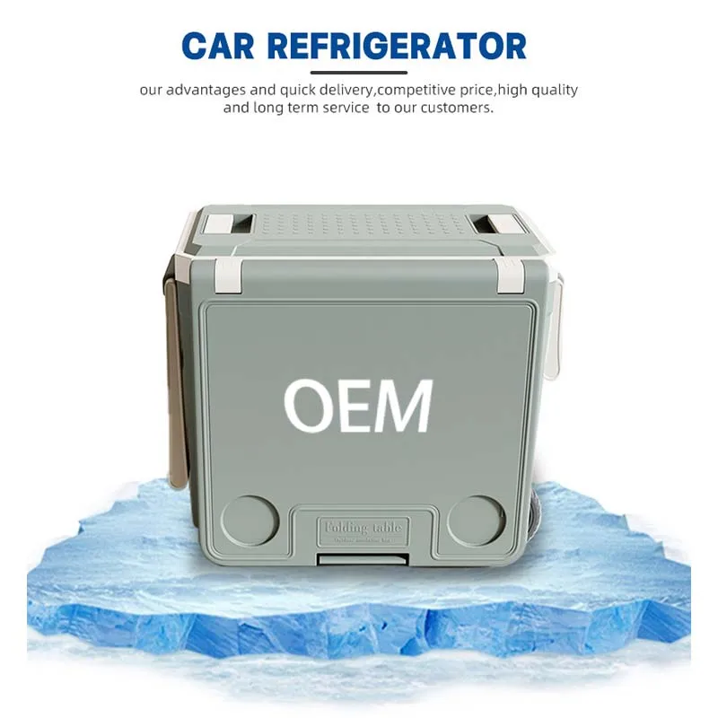 Customized  Hot big foldable plastic hard insulated  cooler box with table and chairs outdoor equipment set camping accessories