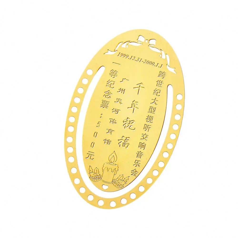 Modern Stainless Steel Gold-Plated Silver Custom New Design Metal Bookmarks Dyed Fashion Pewter Brass Copper Styles Available