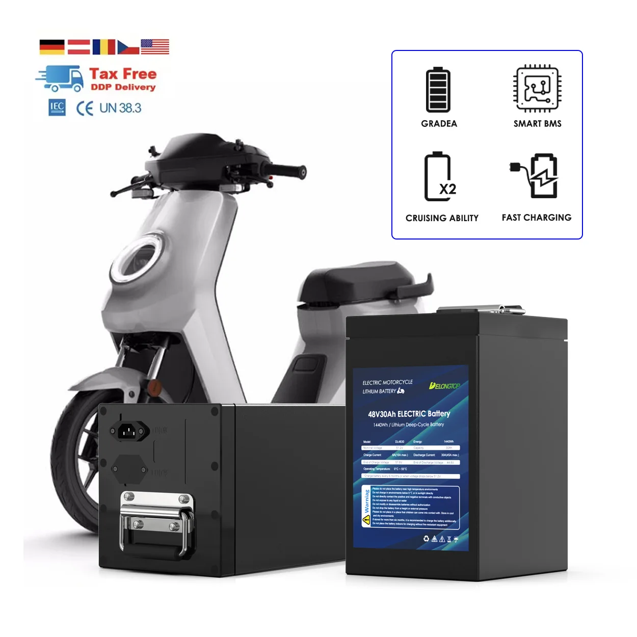 48V 60V 72V 30Ah 40Ah 50Ah 60Ah 70Ah Lifepo4 Electric Scooters Battery 72v Lithium Battery Built In Smart BMS 60V Battery