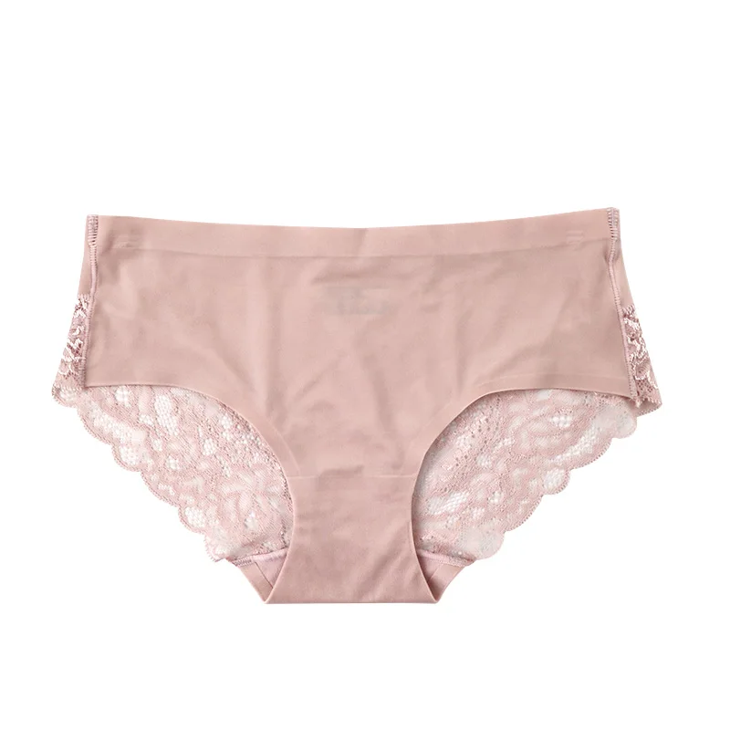 OEM бесплатный образец женского нейлонового спандекса Шелковистое женское сексуальное нижнее белье кружевные бесшовные трусики