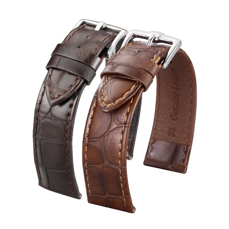 Good quality factory thinner style thicker style  size 12/ 14/15/ 16/18/ 19/ 20/21/22/24mm genuine leather watch straps