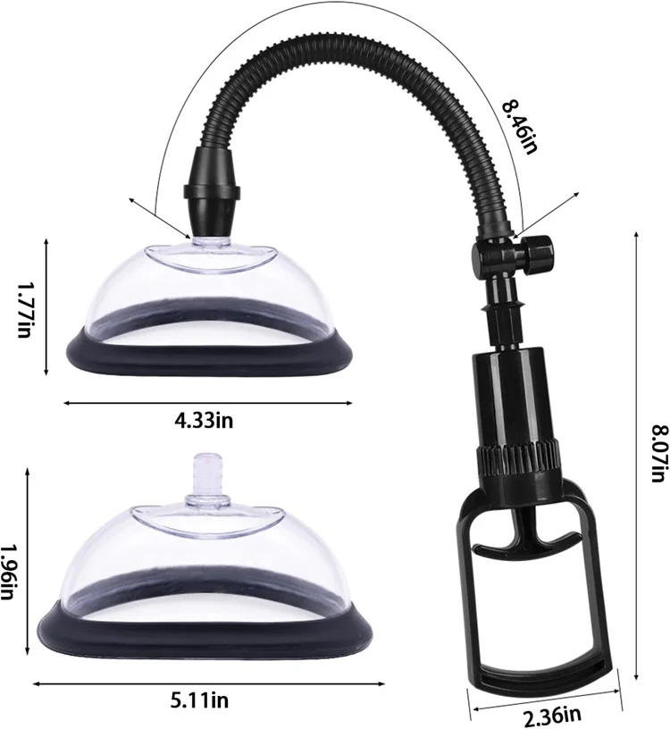 110mm Pussy Pump Vagina Clitoris Sucker Manual Women Breast Massage Nipple Stimulator Enlarge Vacuum Pump Cover Adult Sex Toys