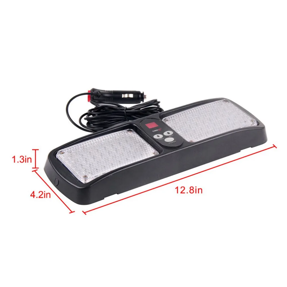 
86 LED Super Bright Car/Truck Emergency Dash Visor Strobe Light with 12 flash patterns Red+blue 