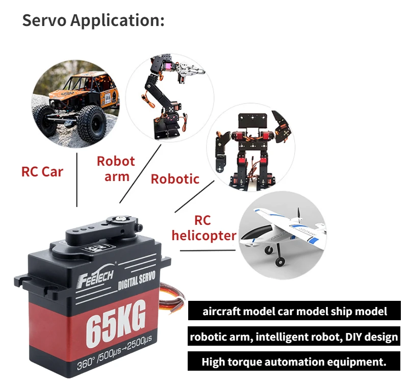 70KG 65kg High Speed Voltage Metal Gears Waterproof coreless Digital Servo 1/5 RC Car Crawler Robot TRX Axial Redcat