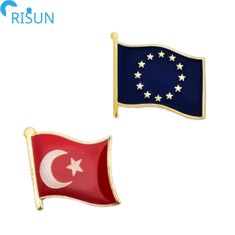 Souvenirs Customized Soft Enamel World Country National Flag Badges Brooches Custom World Country National Flag Enamel Pin Badge