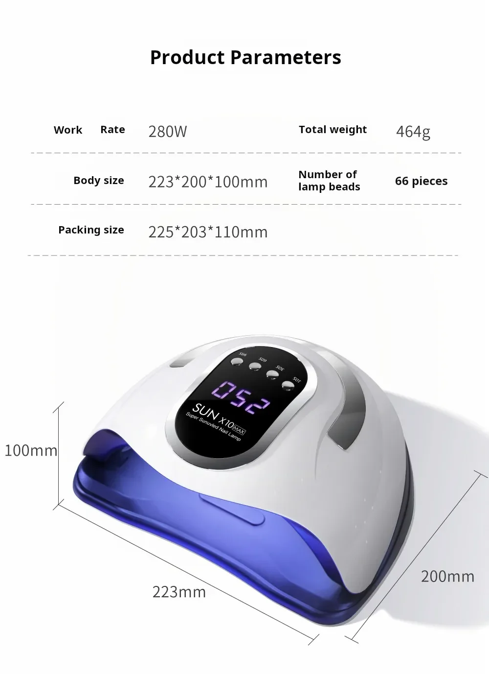 Buy SUN X10 MAX UV LED Lamp  45LED/66LED  for Manicure Fast Drying Gel Polish with Timer Setting