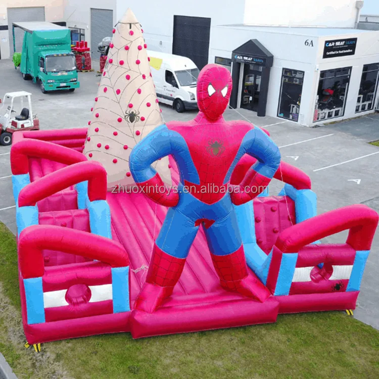 Развлечения большой надувной человек-паук батут замок Забавный город с препятствиями и стенами для скалолазания