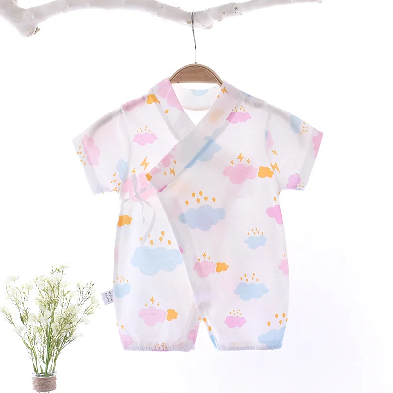 Summer Baby Jumpsuit Combed Cotton Print Baby Romper Lightweight Breathable Short-sleeved Rompers