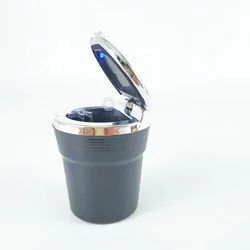 Portable Custom Outdoor Smokeless LED Car Cigarette Ashtray With Cover