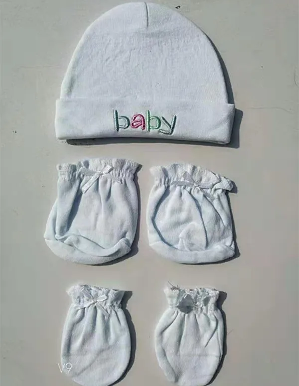 
organic cotton baby hat knitted hats cap gloves socks mittens 3 pics 