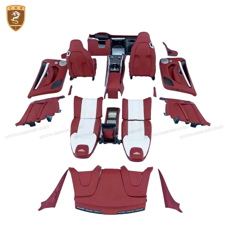 For Bentley Continental GT 04-17 Upgrade 20-24 Car Interior Trim Leather Seat Dashboard Center Console Door Panel Steering Wheel