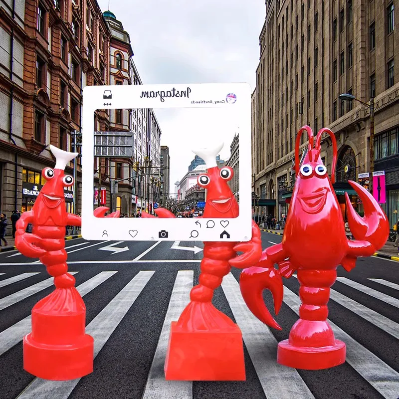 Hot Sale Animal Figure Resin Lobster Crab Statue Seafood Restaurant Greeting Outdoor Decoration