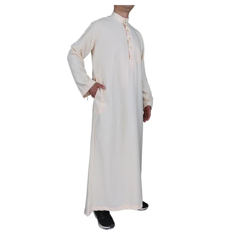 Hot sale Traditional Design Cotton Material Clear Pattern Qatar Style Muslim Men Traditional Jubba Thobe
