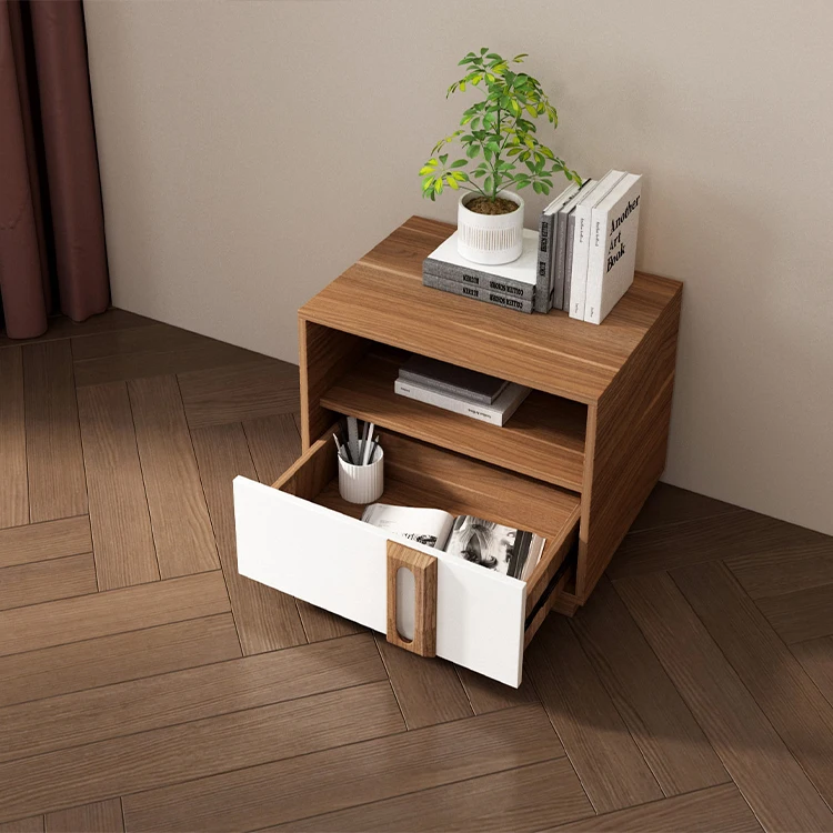 Bedroom Furniture Set, Fashion Designs Wood Bed Wardrobe Nightstand for Modern Home