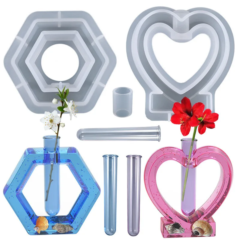 Silicone Plant Propagation Station Epoxy Resin Molds for Hydroponic Plants/Flowers Home Desktop Decoration Flower Vase Mold