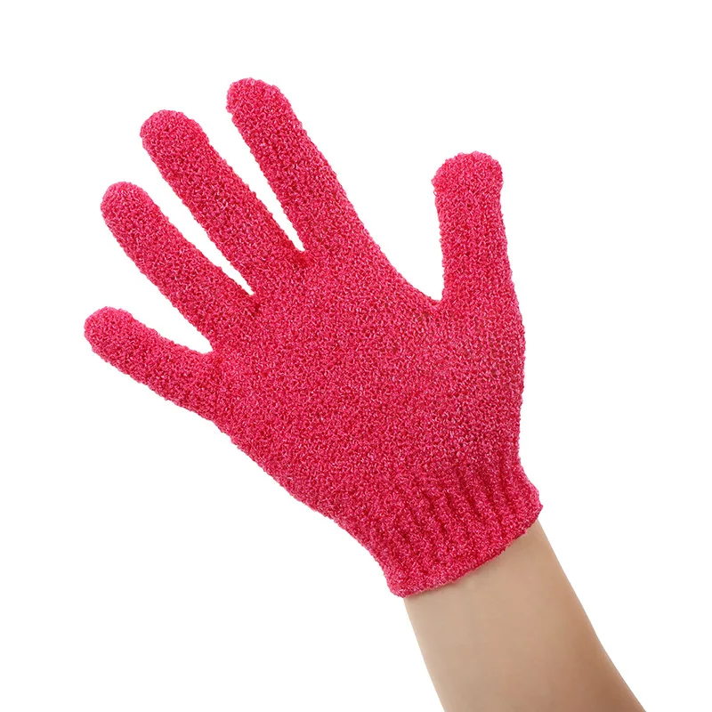 Wholesale Natural Exfoliating Glove Five Fingers Nylon Gloves Deep Clean Body Exfoliating Gloves Body Exfoliator Scrubber