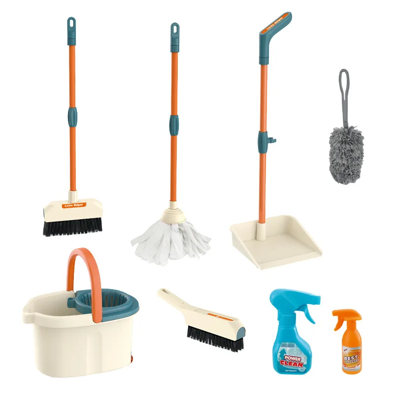 Pretend Play Toy Children Cleaning Tool Toys Housework Tools Role Play Cleaning Toy Set With Rich Accessories