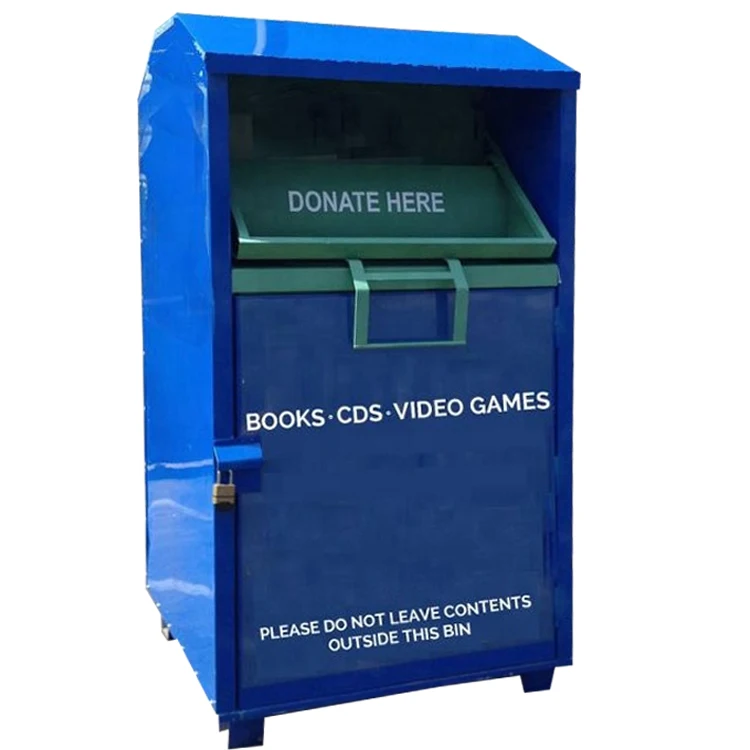 #1004 Large Volume  Outdoor Recycling Garbage Bin Steel with Lockable door and chute