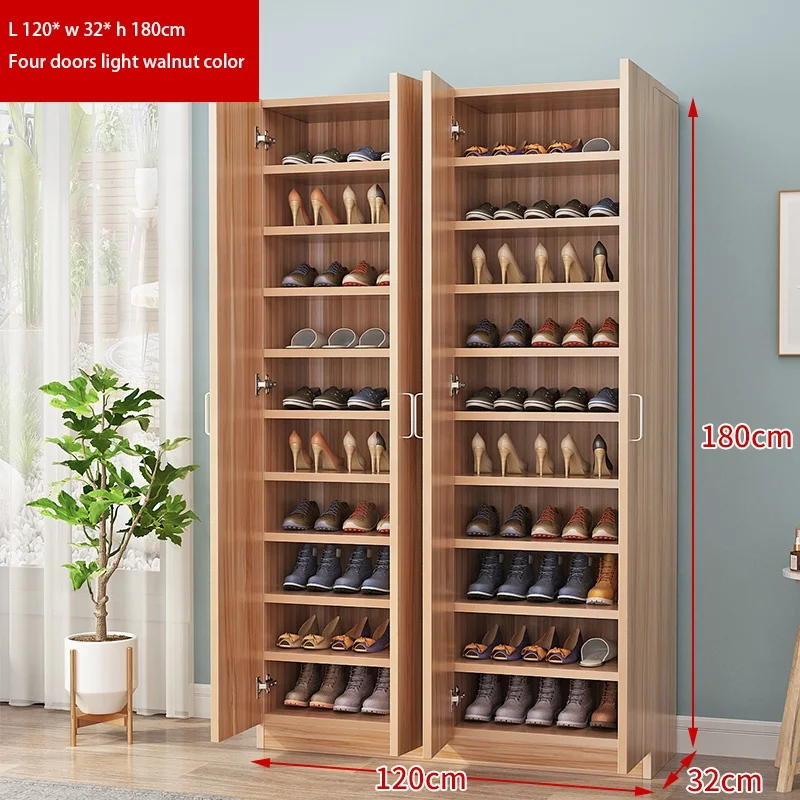 Multi-storied wooden shoe rack cabinets Modern wooden shoe rack entryway