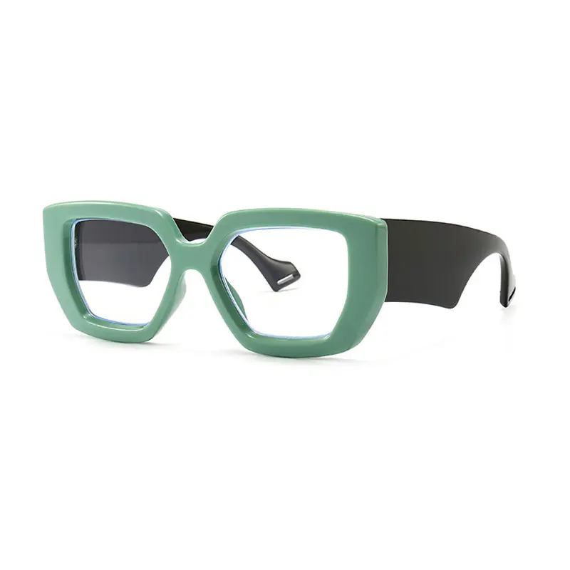 2021  retro Big PC Frame Glasses Fashion wood frame glasses Female Transparent Optical Eyeglasses