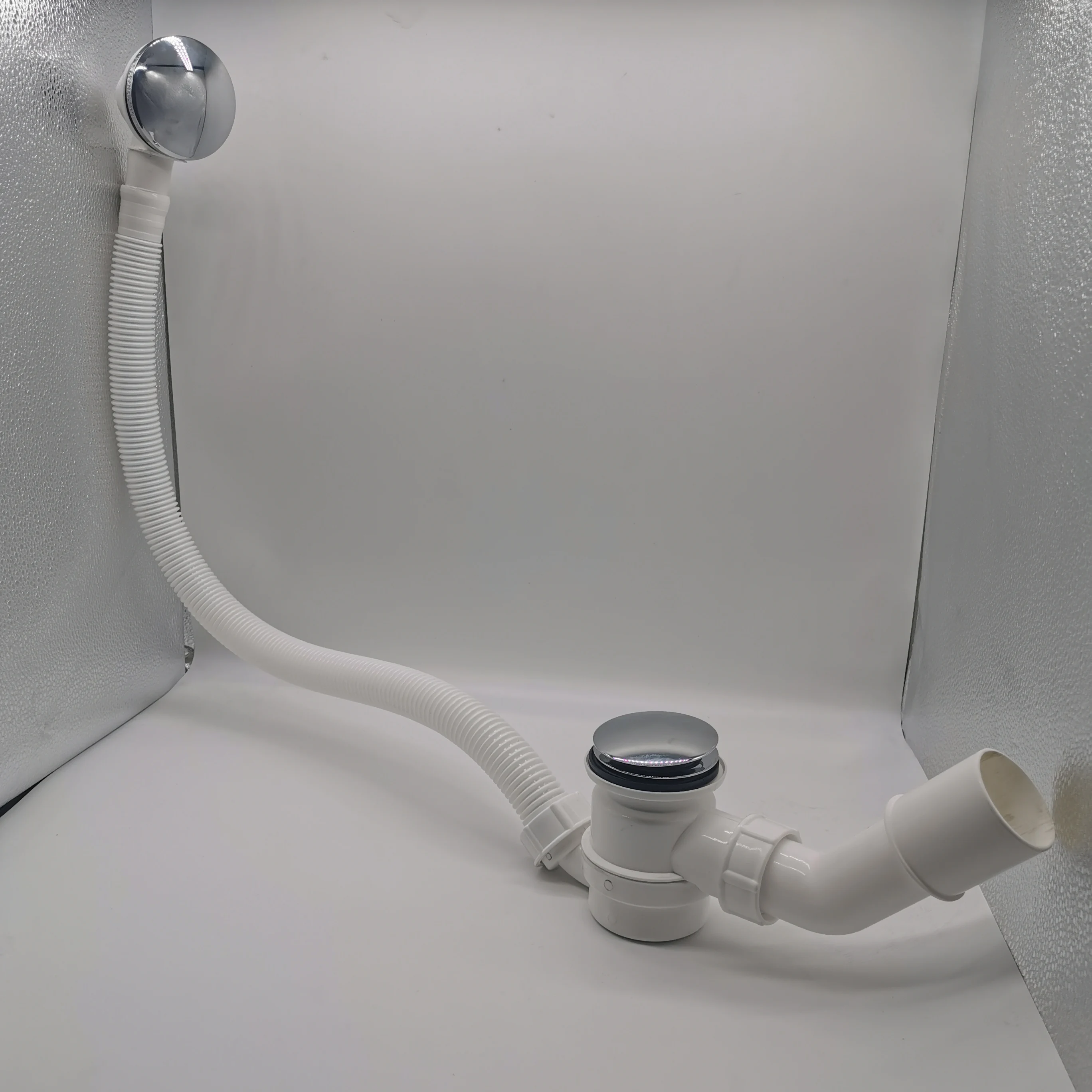 Белая Ванна душевая комната медная с переливом гибкий Выдвижной слив