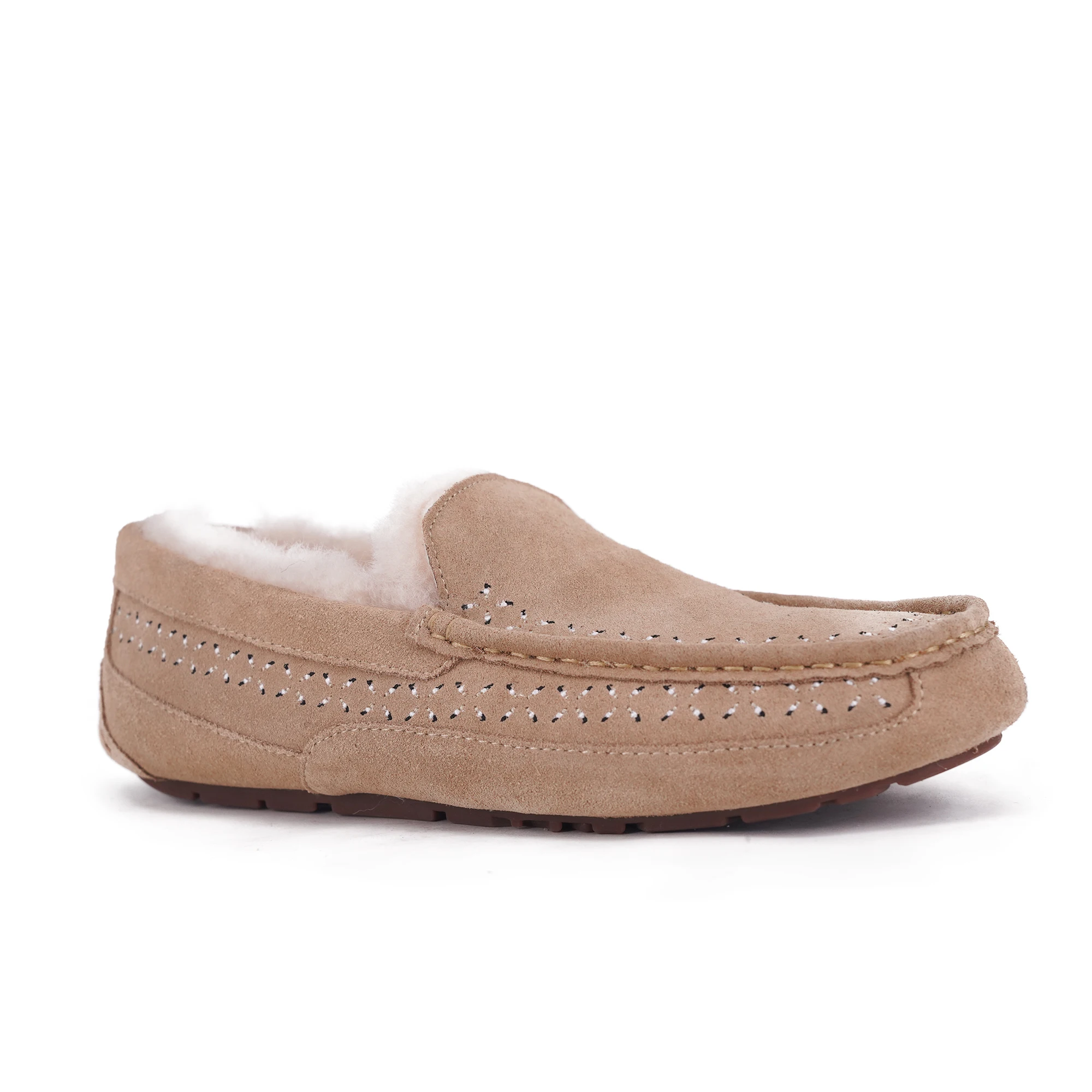 Best selling New Design 100% Genuine Leather Casual Loafers For Man light non-slip warm lining with wool Moccasin Shoes For Man