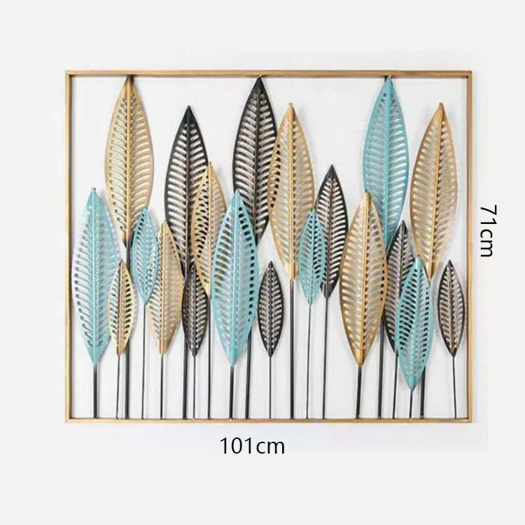 101*71cm Perfect Gifts Wall Hanging Iron Leaf Decor Indoor Art 3D Metal Leaves Wall Decoration for Living Room