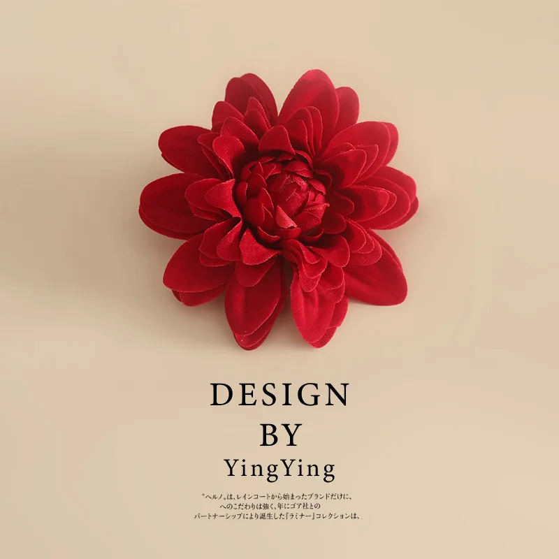 In Stock! High Quality Fashion 3D Sweet Fabric Flower Hair Clips for Women Girls Hair Accessories