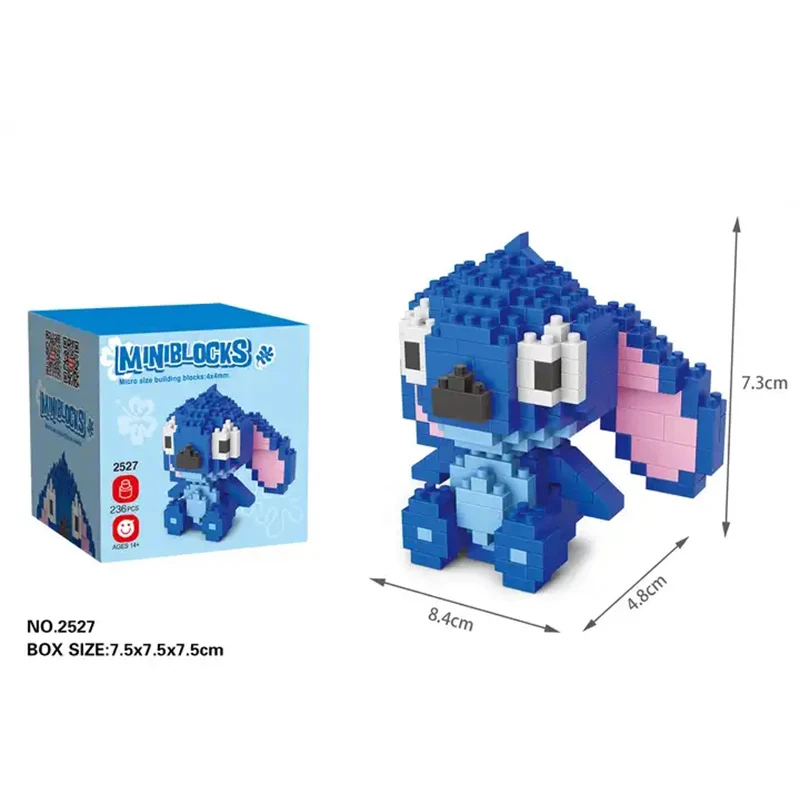 Wholesale Kids Cartoon Stitch Anime Plastic Mini Building Block Model Educational Micro Brick Toys Game