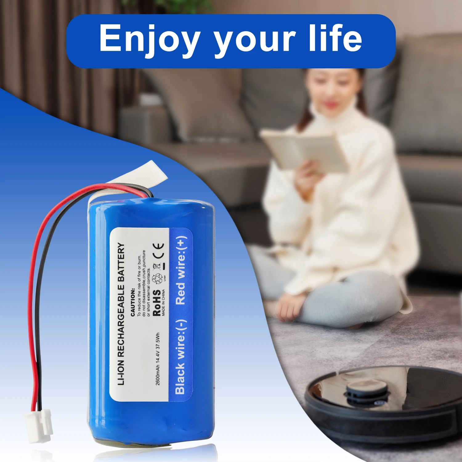 14.4V 2600mAh Replacement Shark RVBAT850 Battery for Vacuum Cleaner