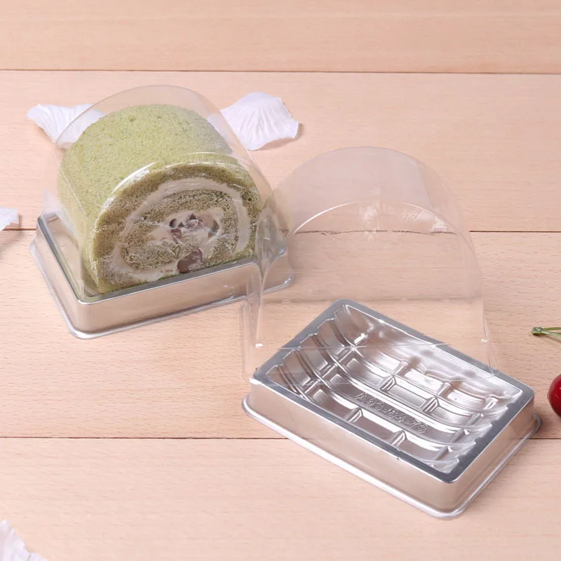 Wholesale Disposable bakery display plastic blister packaging Roll Cake Boxes