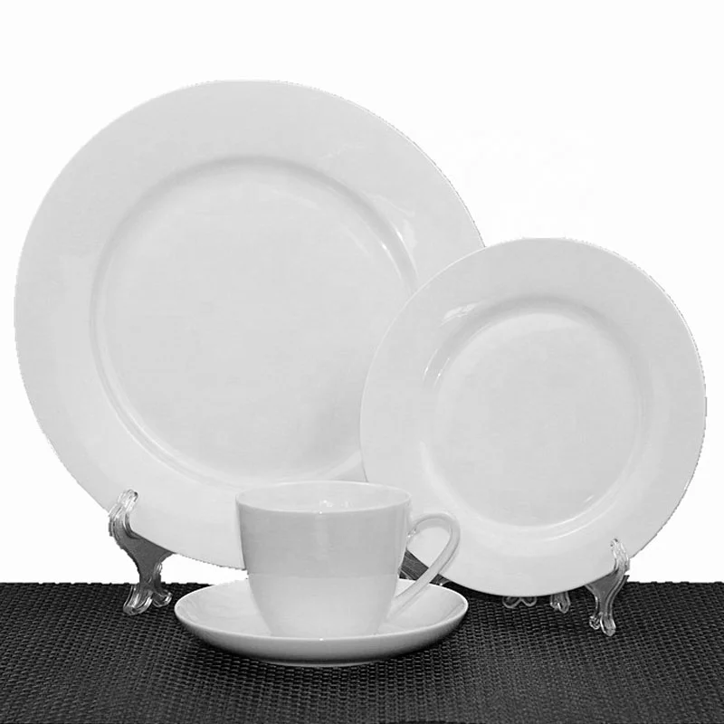 Chinese factory wholesale porcelain high quality 16 pcs white new bone china diner set including plates cup and saucer