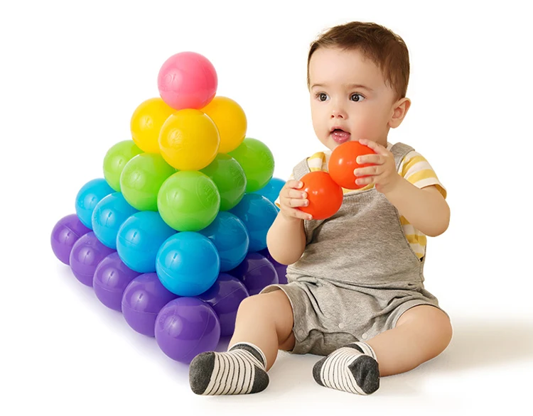 Hot Selling Colorful Ball Children Kids Toy Pit Balls 5.5cm 6cm 6.5cm 7cm 8cm Christmas Best Gift Plastic Ocean Ball for Baby