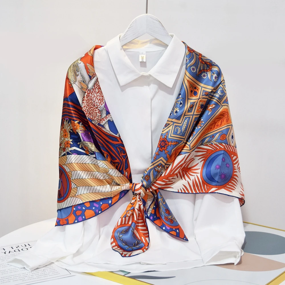 Custom 100% Silk Scarf For Women Stylish Pure Silk Scarf Bandana Square Silk Scarf Women