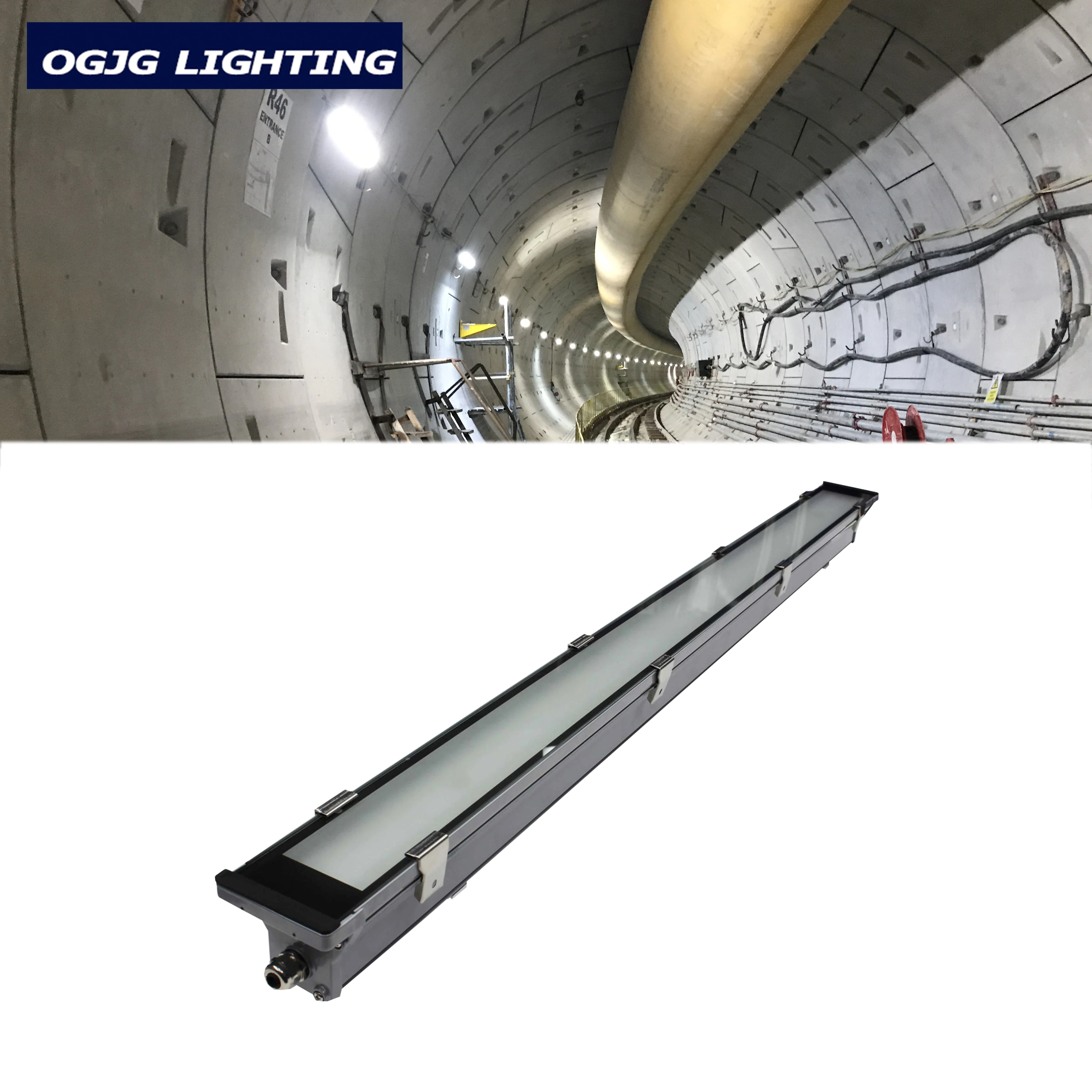 OGJG IP67 36w Led Triproof Light T8 Tube Waterproof Lamp Linear Tri-proof Fixture