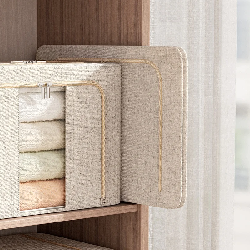 Fabrics Large Capacity Clothes Storage Bag Kitchen Organizer Storage Box Organizer Home And Kitchen