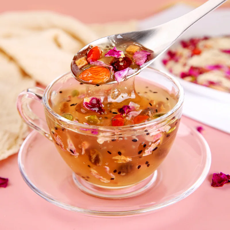 wholesale 400g rose nut lotus root powder soup fruit lotus root powder instant granules qiya nut lotus root powder