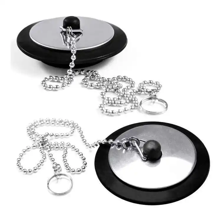 Cross-border Chain Chain Rubber Water Stopper Rubber Bathtub Sink Stopper Bathroom Floor Drain Sewer Leech Plugs